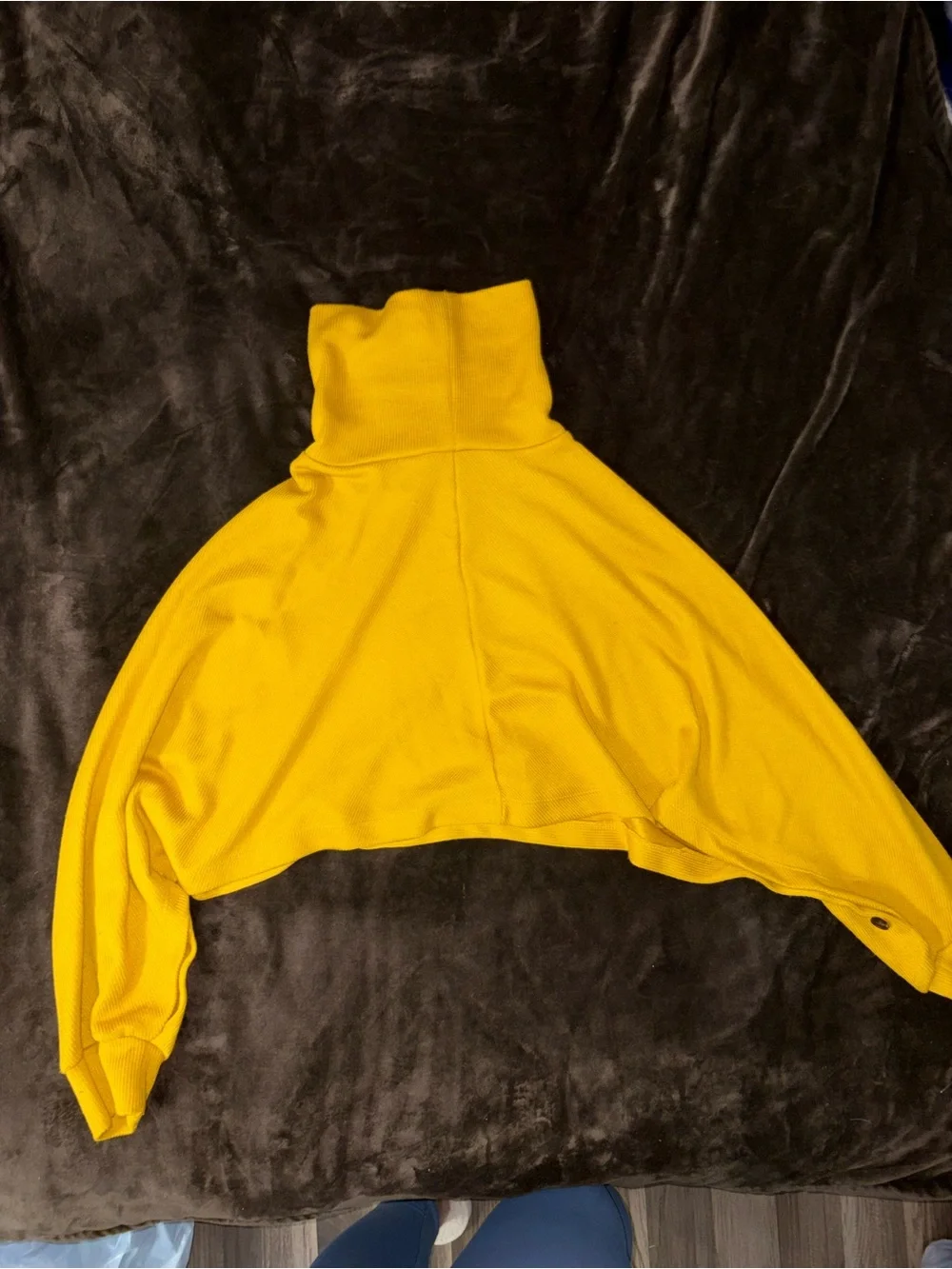 Forever 21 Cropped Mustard Yellow Turtleneck Sweater